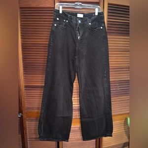 Zara Mid Rise Chocolate Brown Wide Leg Denim